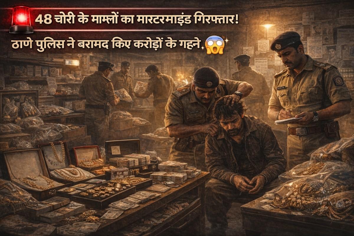 Breaking News: 48 चोरी के मामलों का मास्टरमाइंड गिरफ्तार! ठाणे पुलिस ने बरामद किए करोड़ों के गहने-  Full report