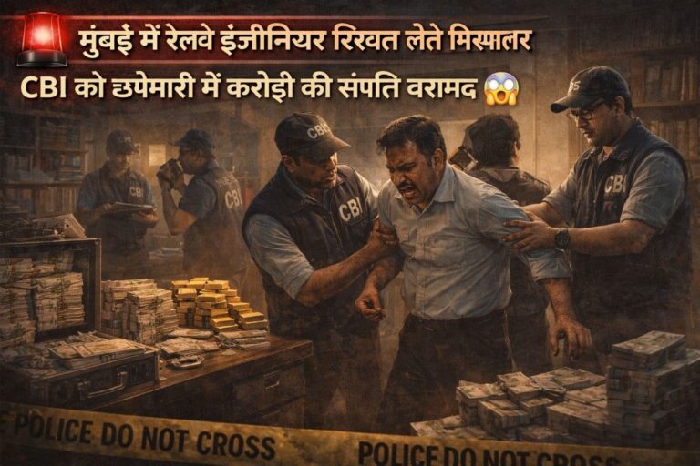 Breaking News: मुंबई में बड़ा रिश्वत कांड! रेलवे इंजीनियर गिरफ्तार, CBI की रेड में करोड़ों की संपत्ति बरामद- Full report