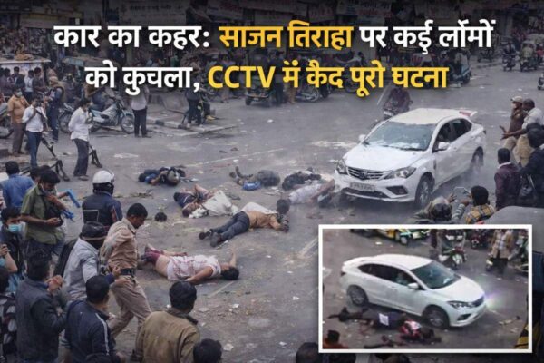 वाराणसी में तेज रफ्तार कार का कहर: साजन तिराहा पर कई लोगों को कुचला, CCTV में कैद पूरी घटना