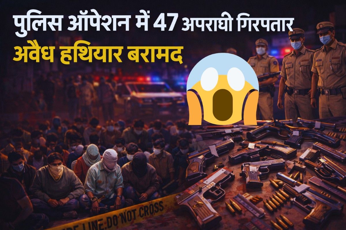 Breaking News: दिल्ली में क्राइम पर बड़ा वार, पुलिस ऑपरेशन में 47 अपराधी गिरफ्तार, कई अवैध हथियार बरामद- full report