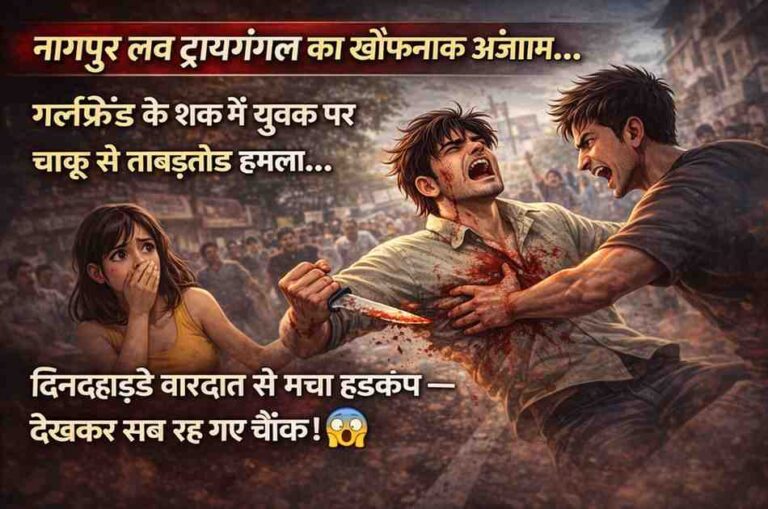 Nagpur Love Triangle Attack: गर्लफ्रेंड के शक में युवक पर चाकू से जानलेवा हमला, दिनदहाड़े वारदात से मचा हड़कंप
