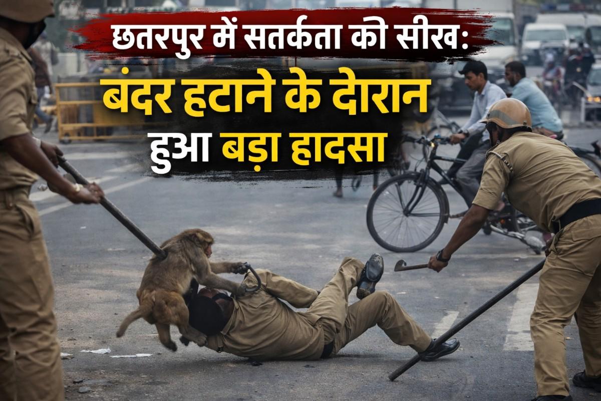 छतरपुर में सतर्कता की सीख: बंदर हटाने के दौरान हुआ बड़ा हादसा