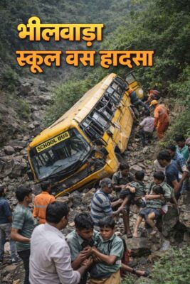 भीलवाड़ा स्कूल बस हादसा: खाई में उतरी बस, कई बच्चे घायल – जांच शुरू