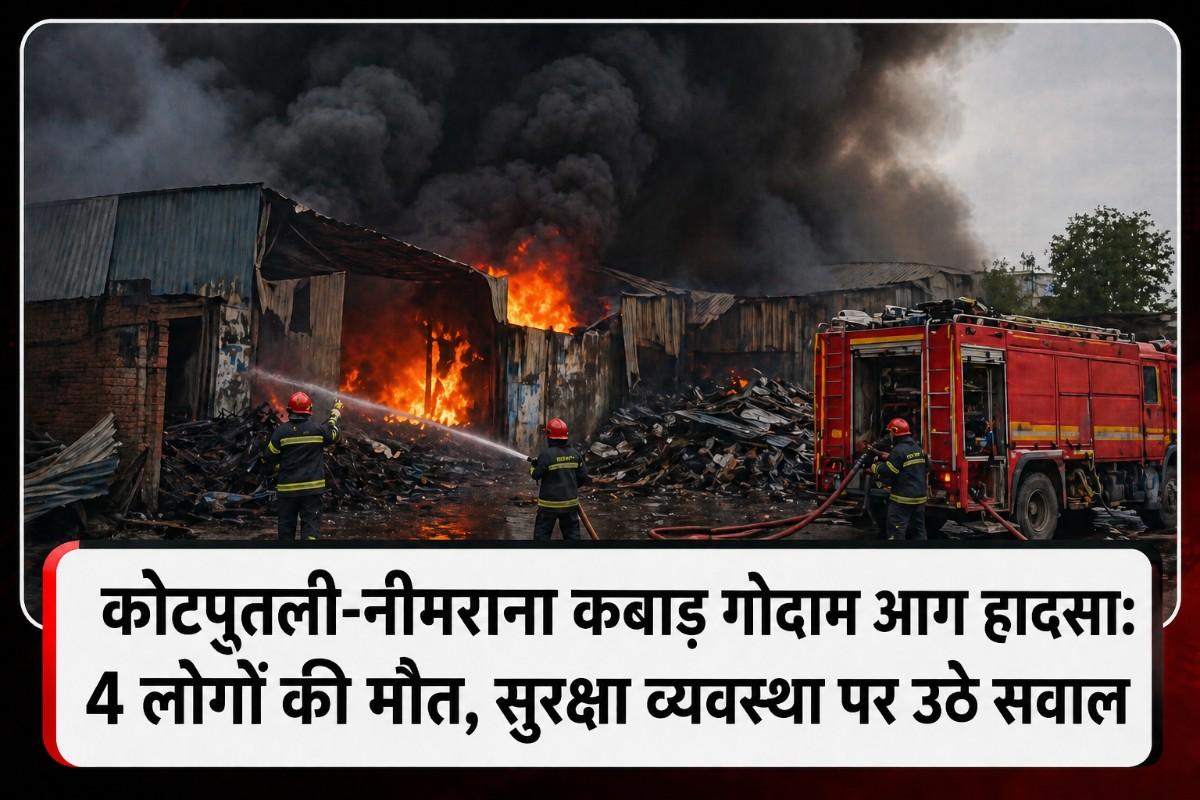 कोटपूतली-नीमराना कबाड़ गोदाम आग हादसा: 4 लोगों की मौत, सुरक्षा व्यवस्था पर उठे सवाल