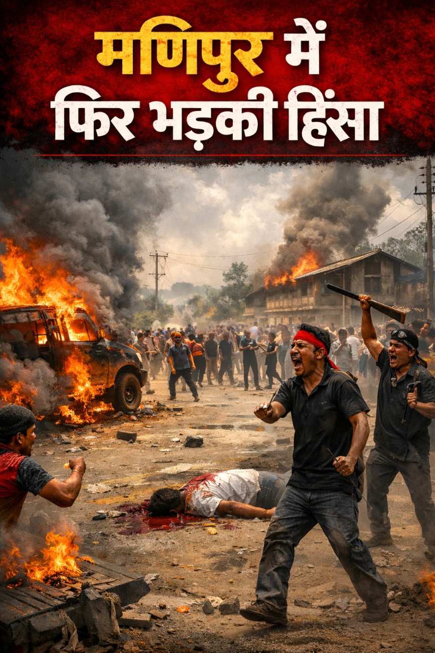 मणिपुर में फिर भड़की हिंसा: बच्चों की मौत के बाद उग्र हुई भीड़, फायरिंग में 4 लोगों की जान गई