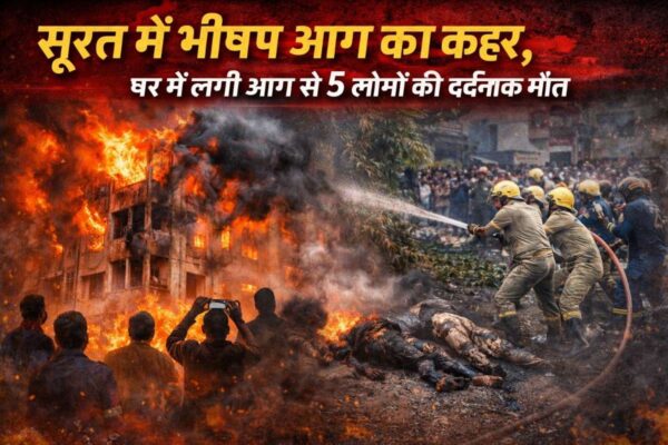 सूरत में भीषण आग का कहर: घर में लगी आग से 5 लोगों की दर्दनाक मौत, इलाके में मचा हड़कंप