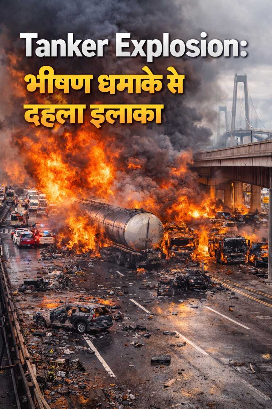Panama City में Bridge के पास Tanker Explosion: भीषण धमाके से दहला इलाका, कई वाहन आग की चपेट में