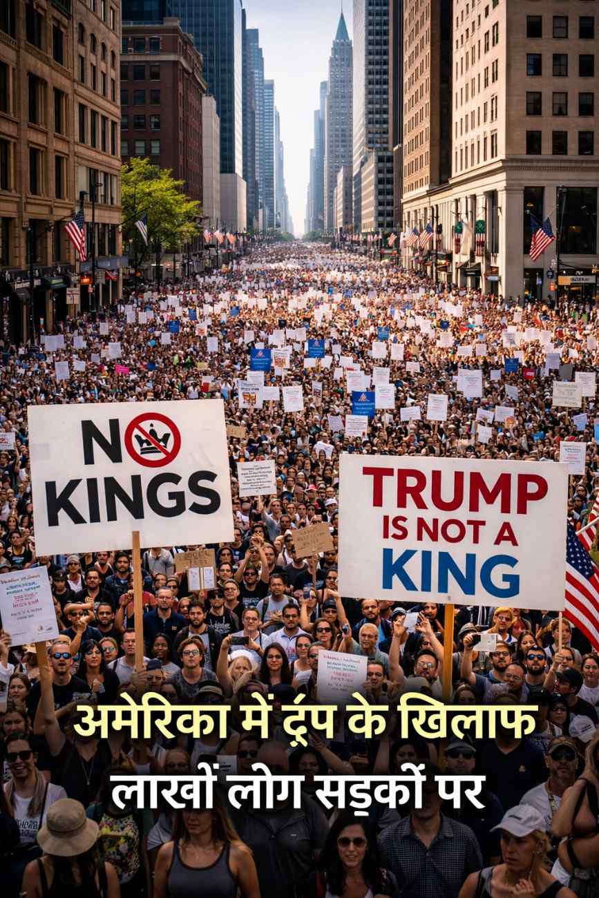 अमेरिका में ट्रंप के खिलाफ “No Kings Protest”: लाखों लोग सड़कों पर, जानिए पूरा मामला