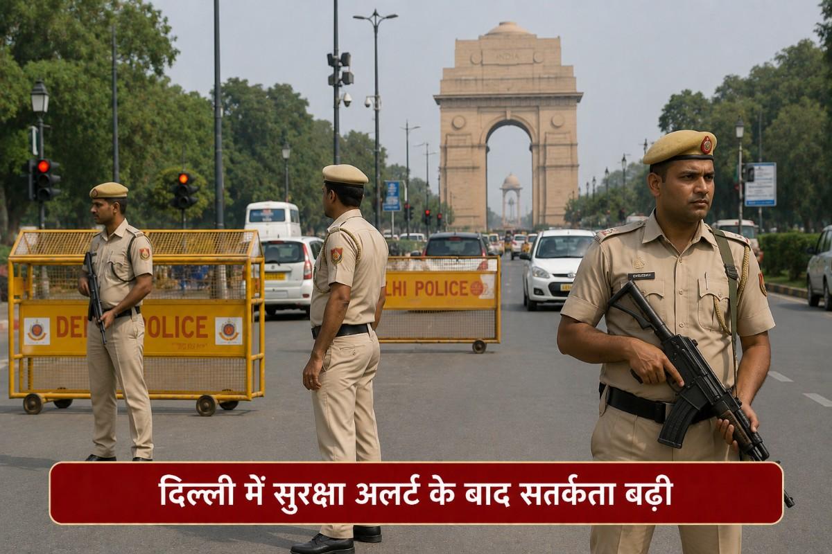 दिल्ली में सुरक्षा अलर्ट के बाद सतर्कता बढ़ी, संवेदनशील इलाकों में पुलिस की निगरानी तेज