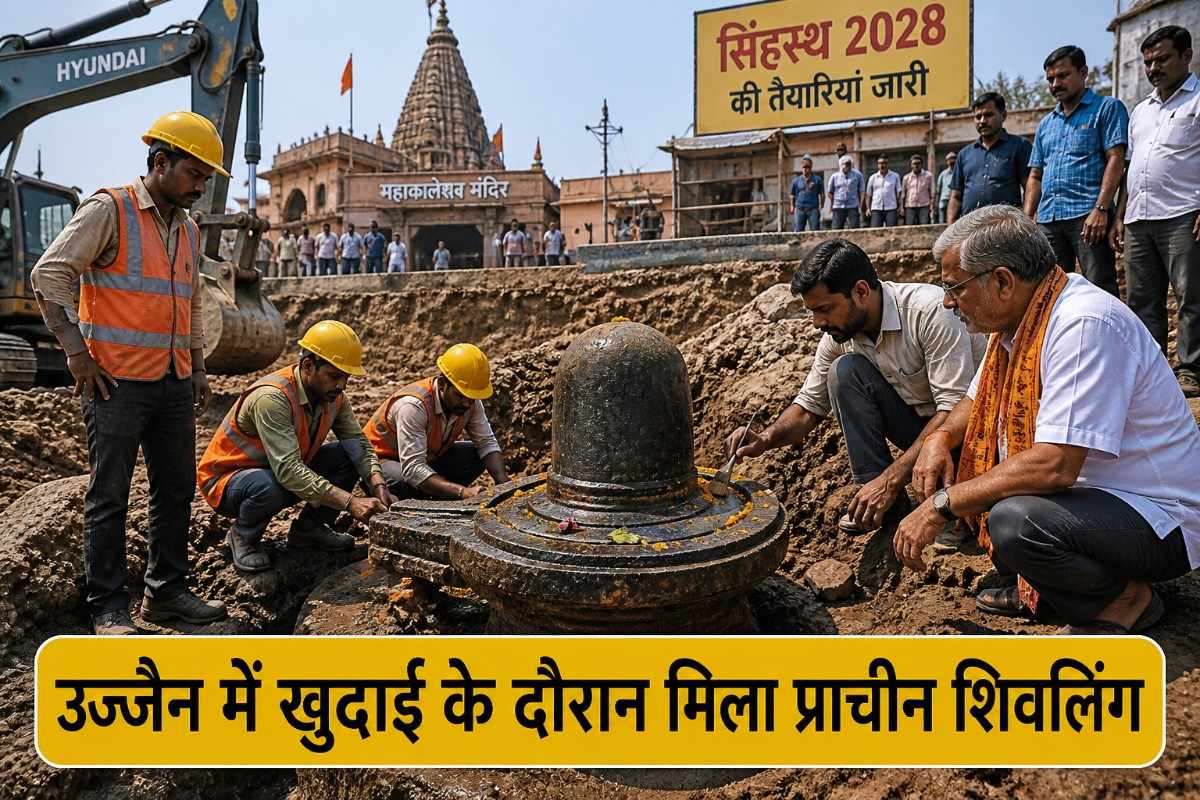 उज्जैन महाकाल मंदिर क्षेत्र में खुदाई के दौरान मिला प्राचीन शिवलिंग, सिंहस्थ 2028 की तैयारियों के बीच सामने आई बड़ी जानकारी