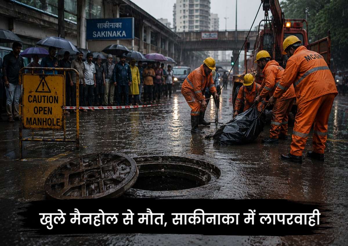 मुंबई में भारी बारिश के बीच खुला मैनहोल बना हादसे की वजह, साकीनाका में व्यक्ति का शव बरामद